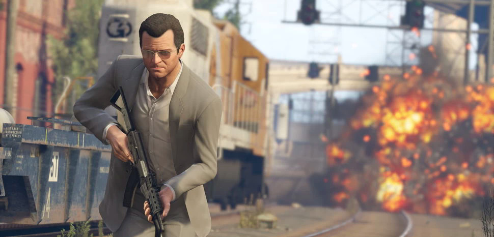 Grand Theft Auto V video game rendered on a custom PC
